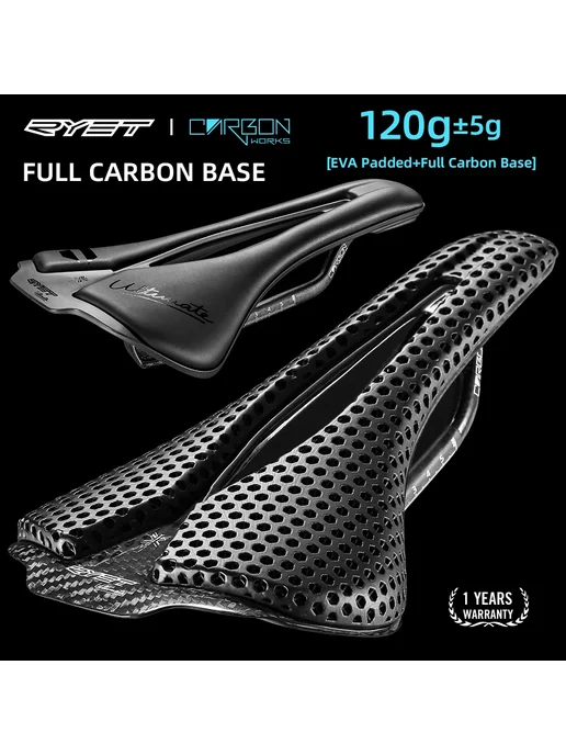 RYET Карбоновое седло для гоночного велосипеда, Carbon 3D, черный, фото 3