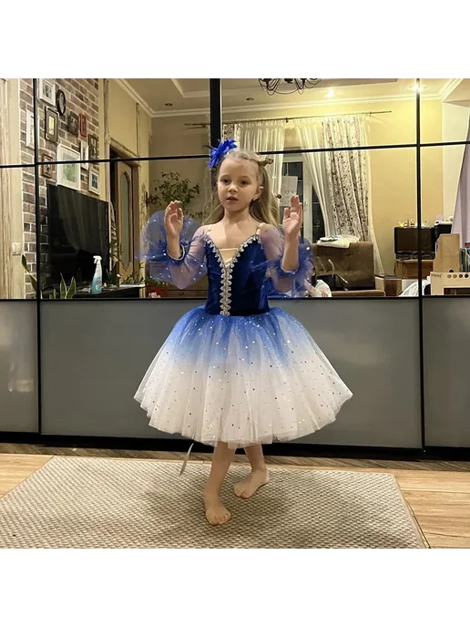 Нет бренда Балетная пачка синяя, 140 см, белый, фото 3