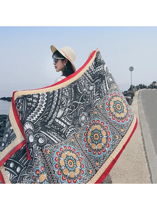 scoiry Парео пляжное полиэстер 90x180 см, цвет 102, 90x180 см