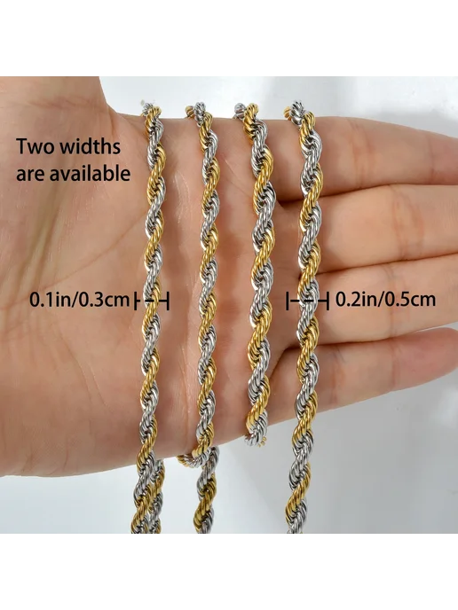 ZEA Dear ZEADear двухцветная цепочка из нержавеющей стали 60 см 3mm, вариант, фото 6