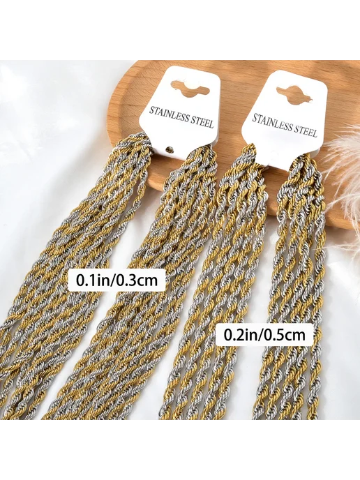 ZEA Dear ZEADear двухцветная цепочка из нержавеющей стали 60 см 3mm, вариант, фото 7