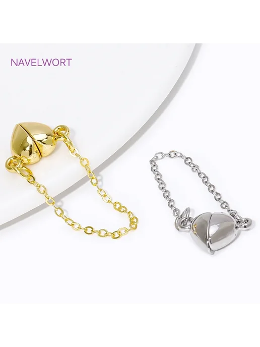 NAVELWORT Магнитные застежки для бижутерии сердечки из позол, серый, фото 2