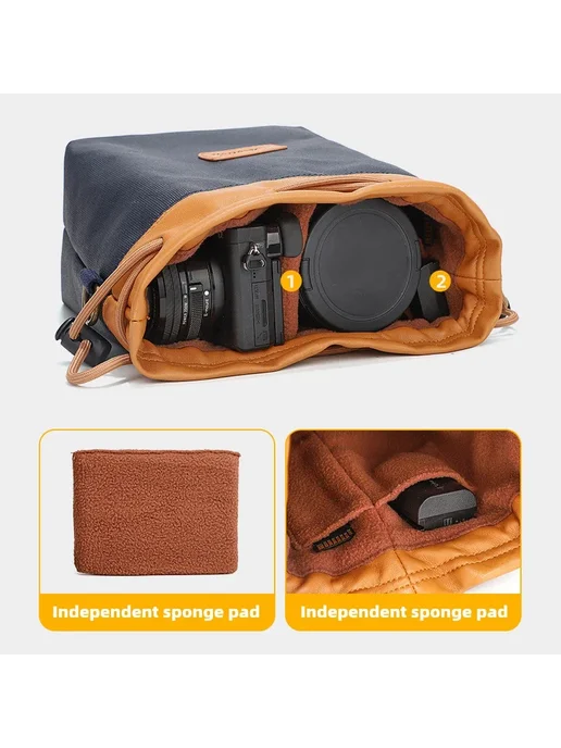 GUUUDGO Сумка для камеры Fujifilm XT3 XT4 X-E3 XE4 XS10 X100F XA5 Че, коричневый, фото 4