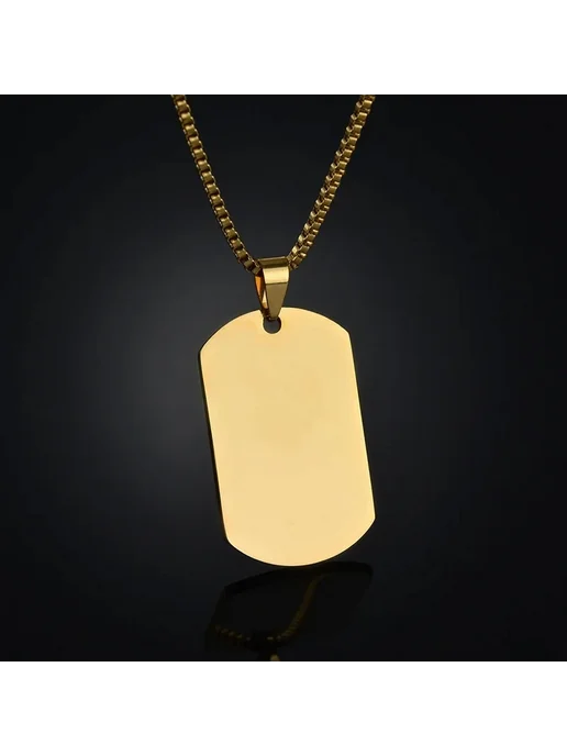 Ожерелье 01 fzz chain engrave picture 36mm length, Ожерелье 02 box chain
