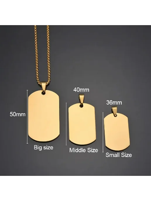 Ожерелье 01 fzz chain engrave picture 36mm length, черный, фото 5