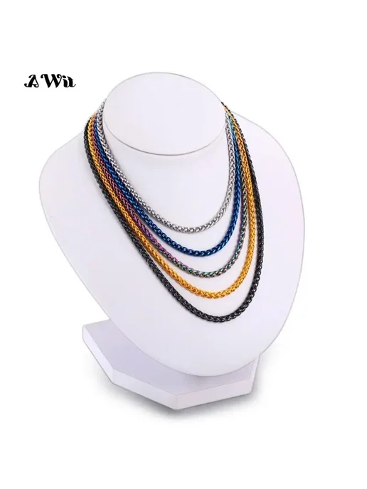 Awit Цепь мужская из нержавеющей стали, 55см, черный, золотой, фото 5