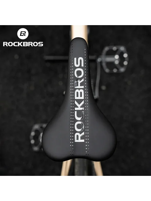 Rockbros Велосипедное седло удобное амортизирующее, из экок, черный, фото 2