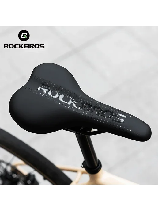Rockbros Велосипедное седло удобное амортизирующее, из экок, черный, фото 3