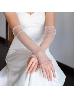 Свадебные перчатки SLBRIDAL из кружева 0165 White