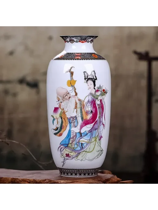 MOSHENG Ваза керамическая с рисунком, цвет H, вариант
