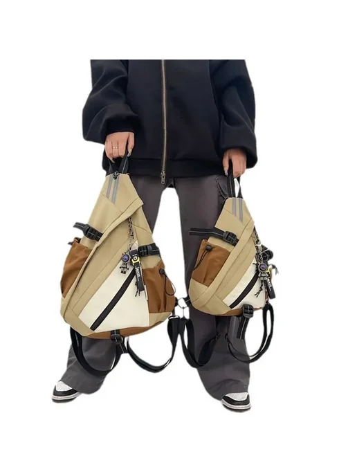 Нет бренда Черный рюкзак Techwear на одно плечо, черный, фото 7