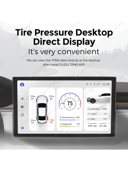DUDU TPMS с 4 датчиками, Internal Sensors, вариант, фото 3