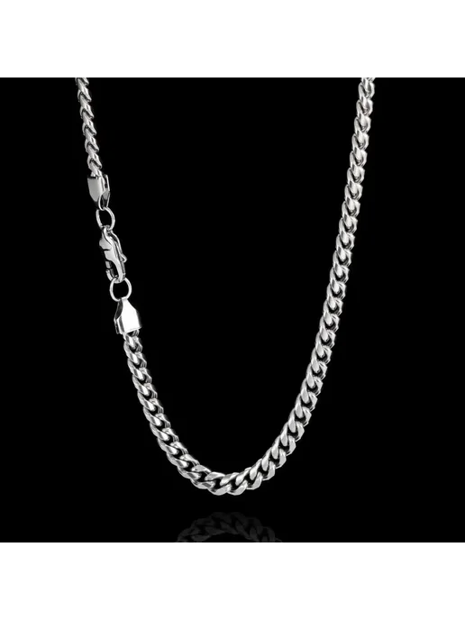 HHIOK Ожерелье Майами звено Silver color 9inch Bracelet 6mm, серебристый, фото 5