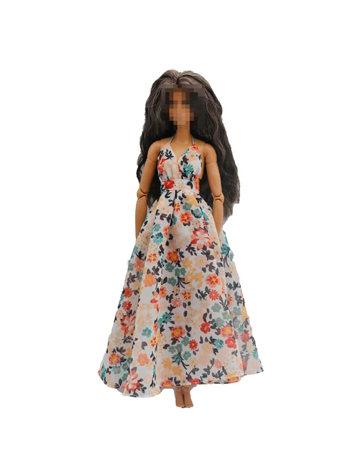 Нет бренда Платье-макси для куклы B.Doll 30 см, цвет green, оранжевый, фото 6