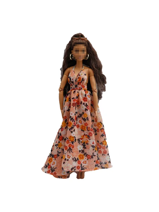 Нет бренда Платье-макси для куклы B.Doll 30 см, цвет green, розовый, фото 7