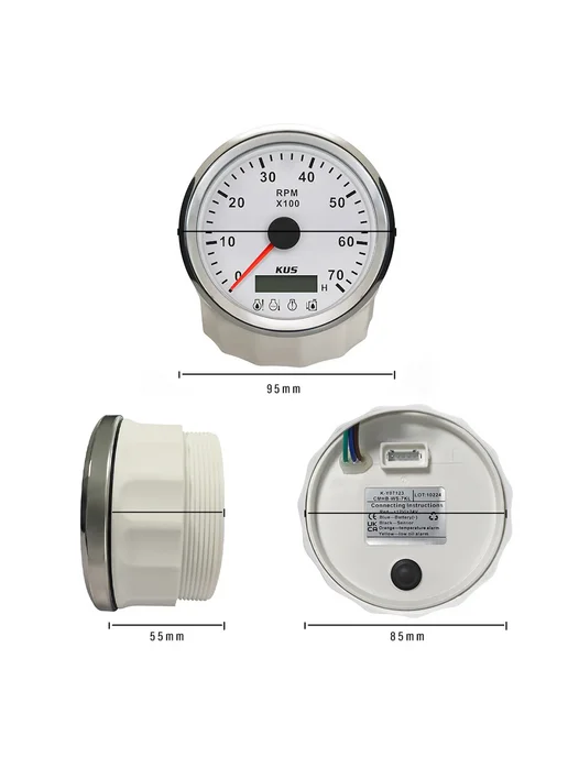 ELING KUS 85 мм водонепроницаемый тахометр M16x1.5(2-wires), 16x1.5, фото 7