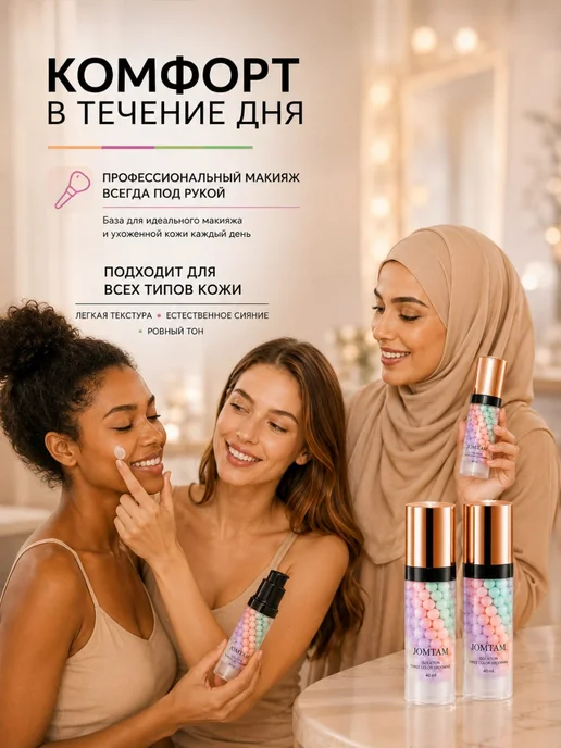 База под макияж трехцветная праймер для лица 4 шт, 4 шт, фото 4