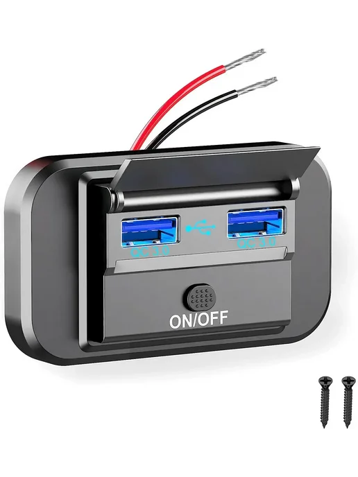 kebidu Панель питания 4-портовая USB с QC3.0 и Type-C, 12-24В, в упаковке 60 г