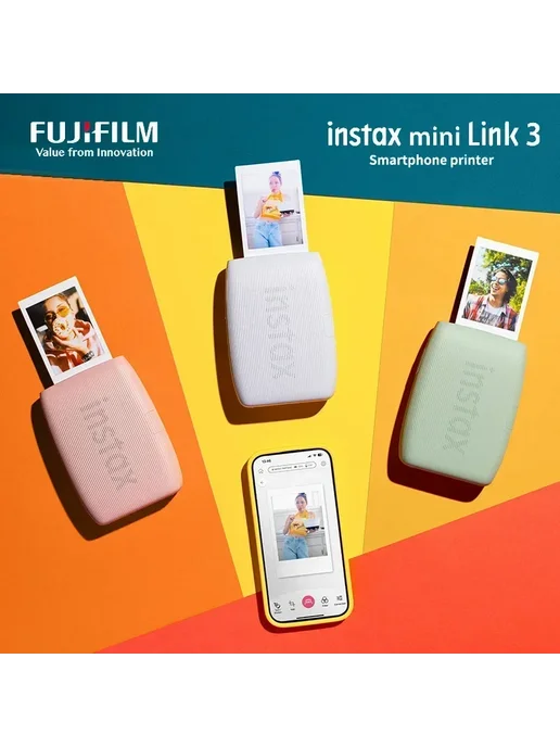 FUJIFILM Принтер Instax Mini Link 3 Link3 WHITE, розовый, фото 4