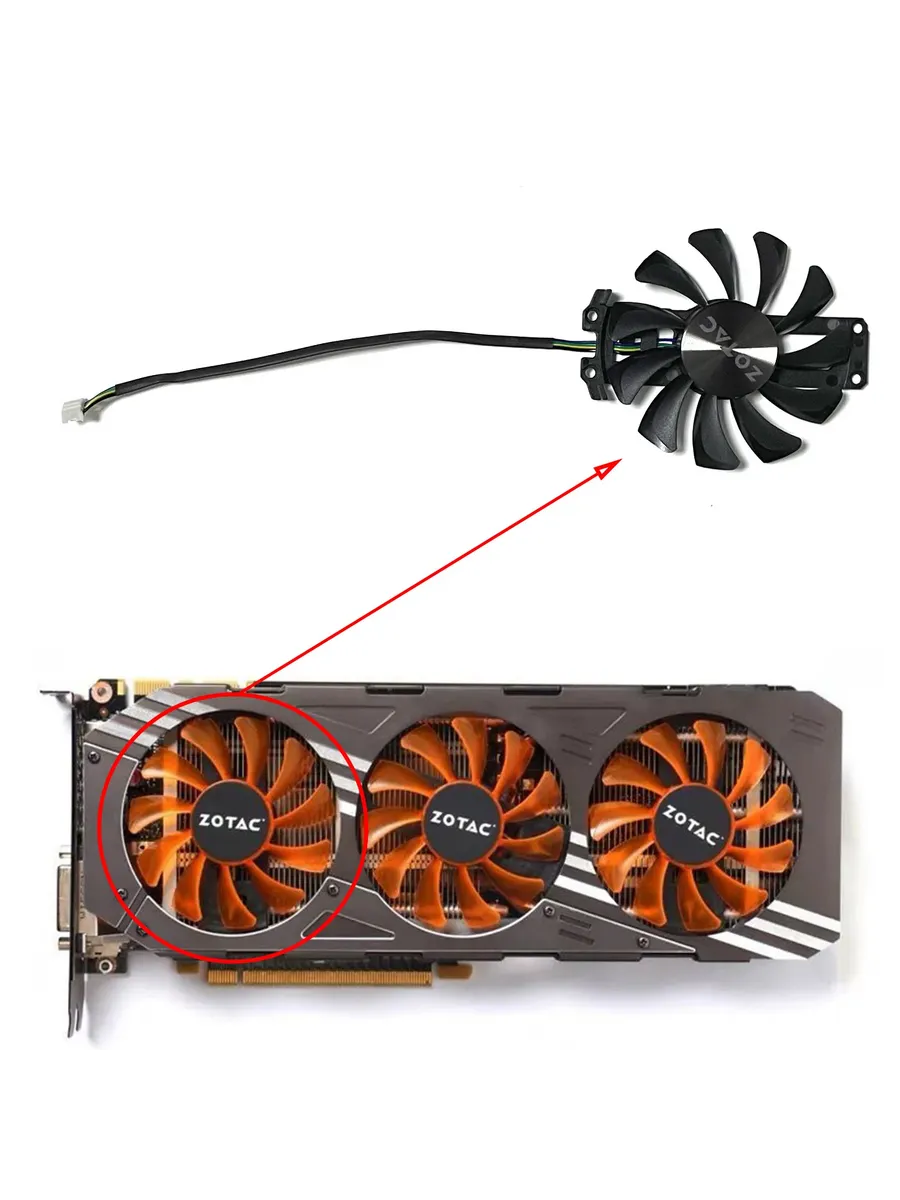 LZQLY Вентилятор для видеокарты Zotac GTX 980 AMP Edition GA81S2U