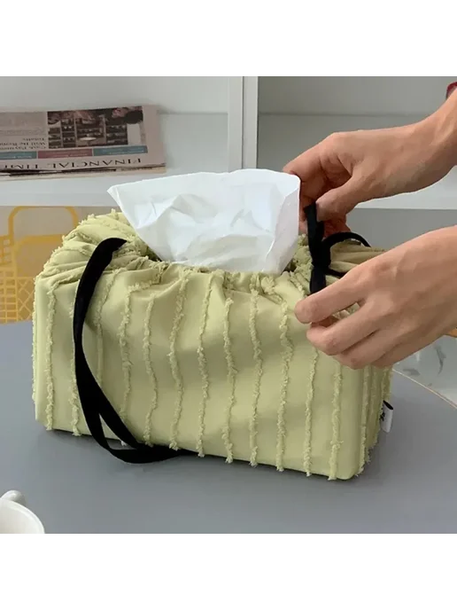 Нет бренда Сумка для салфеток тканевая зеленая, зеленый