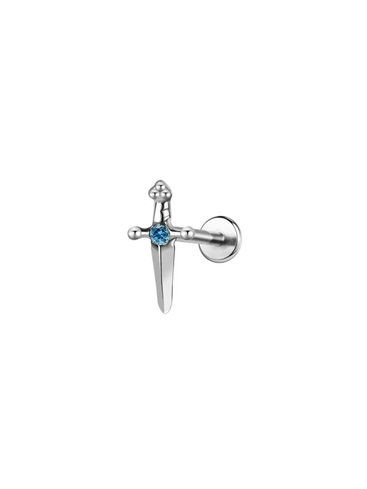 Нет бренда Титановый пирсинг F136 M0.9 blue 1pcs 1.0x6mm, 1 шт