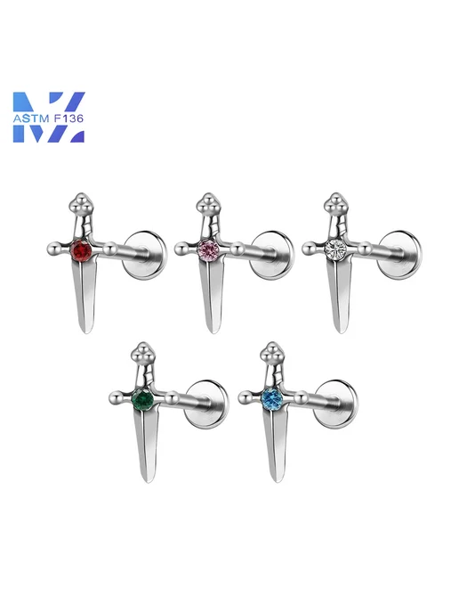 Нет бренда Титановый пирсинг F136 M0.9 blue 1pcs 1.0x6mm, 1 шт, фото 2