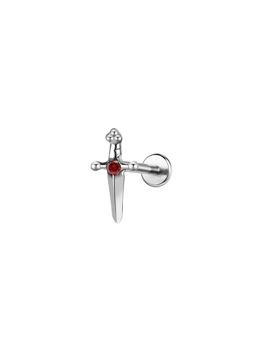 Нет бренда Титановый пирсинг для губ red 1pcs 1.2x4mm, 1 шт