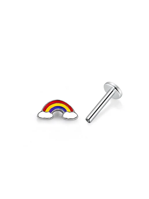 Нет бренда Радужный титановый пирсинг rainbow 1pcs 1.0x6mm, 1 шт