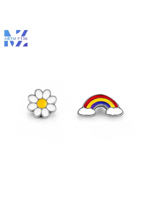 Нет бренда Радужный титановый пирсинг rainbow 1pcs 1.0x6mm, 1 шт, фото 2