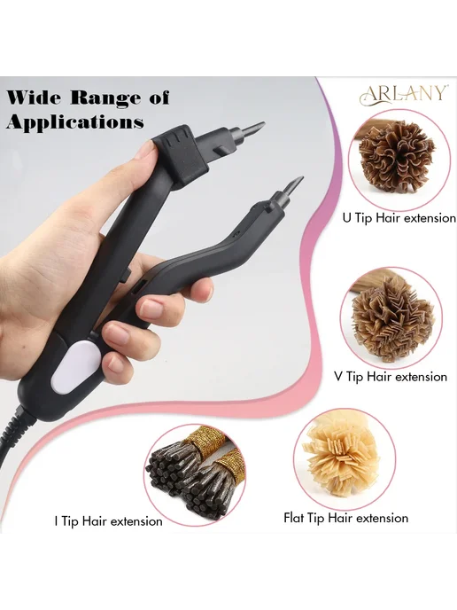 ARLANY Hot Fusion Iron K Tip для наращивания волос black Kit, черный, фото 7