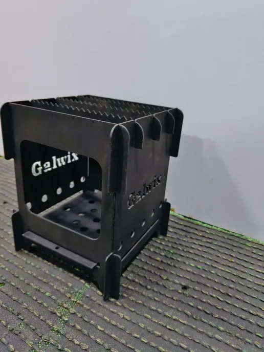 Печь (щепочница) походная, разборная, с чехлом Galwix, черный, фото 4