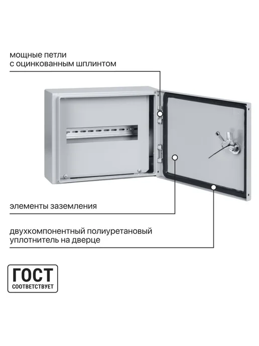 TDM Electric Корпус металлический ЩРН-12 IP66 (265х330х120), 265x330x120, фото 3