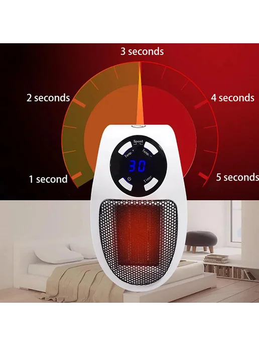 Микрокерамический нагреватель 500W 2 скорости для стола, 500 Вт, фото 5