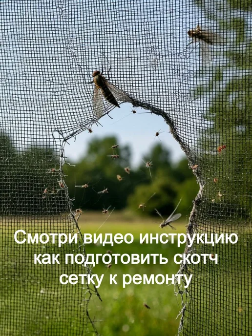 Скотч сетка для ремонта антимоскитной сетки, серый, фото 3