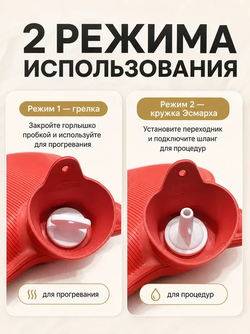 Кружка Эсмарха 2л,клизма многоразовая, 2 л, фото 4