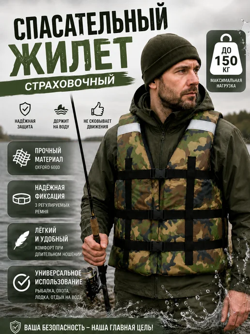 Спасательный жилет взрослый до 150 кг, 150 кг