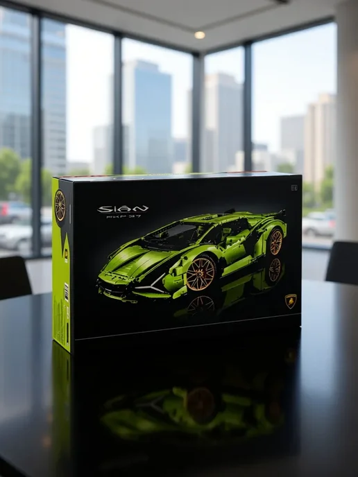 Планета Конструктора Lego машина Lamborghini Sian 3696 деталей, зеленый