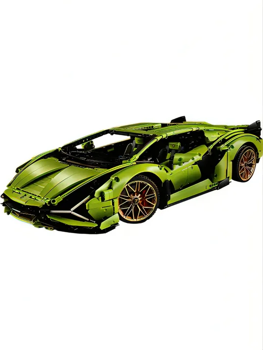 Планета Конструктора Lego машина Lamborghini Sian 3696 деталей, зеленый, фото 3