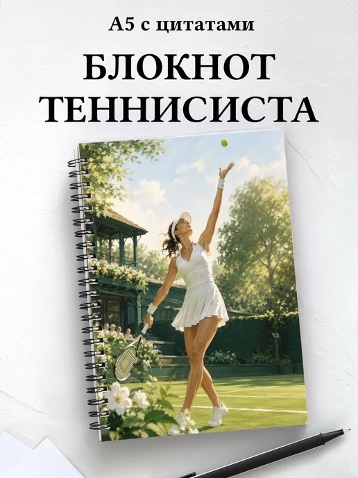 Блокнот теннисиста с мотивирующими цитатами