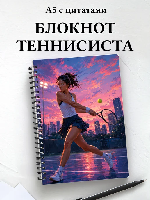 Блокнот теннисиста с мотивирующими цитатами