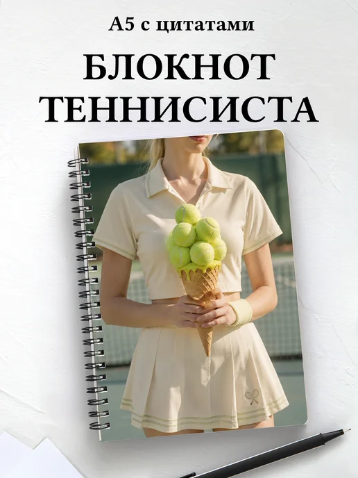 Блокнот теннисиста с мотивирующими цитатами
