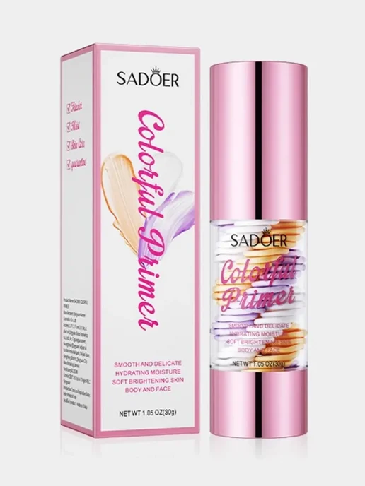 Корректирующий праймер для лица 3 в 1 SADOER Colorful Prime, вариант, фото 7