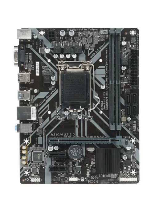 Материнская плата Socket LGA1151-V2 H310M S2 2DDR4, коричневый, фото 2