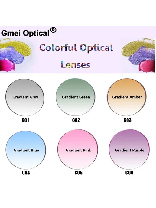 Gmei Optical Цветные корректирующие линзы для солнцезащитных, черный, фото 3