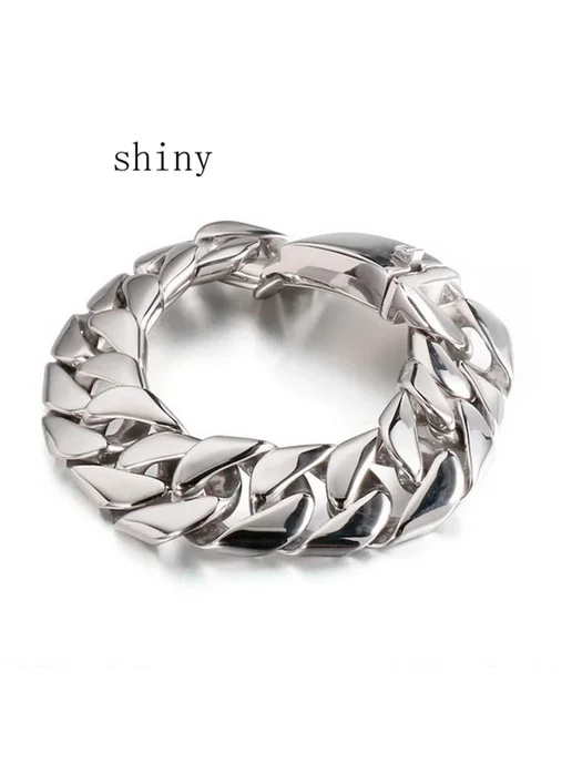 KALEN Браслет Heavy Chunky Cuban Link KB46543-D 19.5cm, серый
