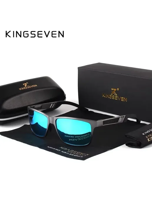 KingSeven Солнцезащитные очки мужские, GunGray, черный, фото 2