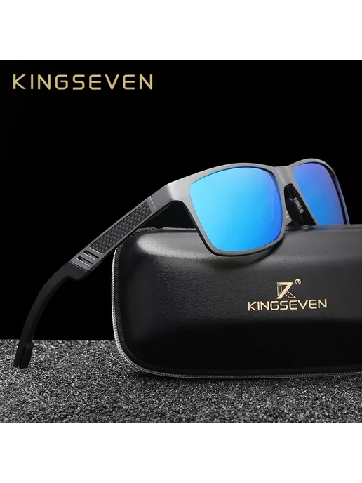 KingSeven Солнцезащитные очки мужские, GunGray, черный, фото 3
