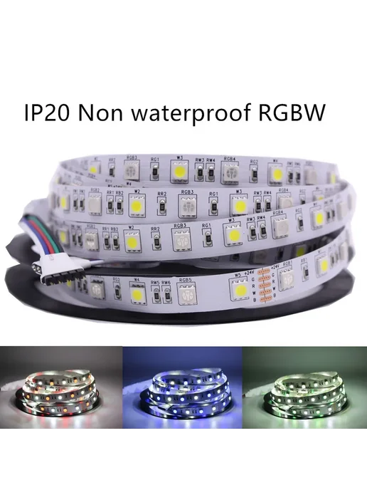 taslauk Светодиодная лента 5M RGB, белый, 24V, IP65 Waterproof, зеленый, фото 6
