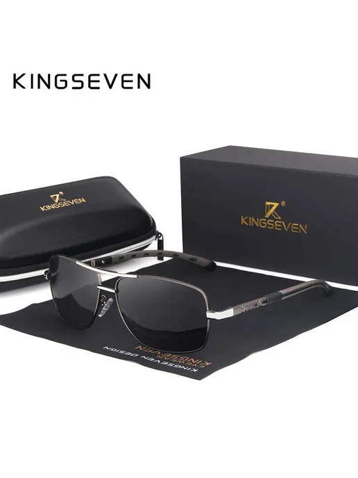 KingSeven Солнцезащитные очки алюминиевые polarized UV400, черный